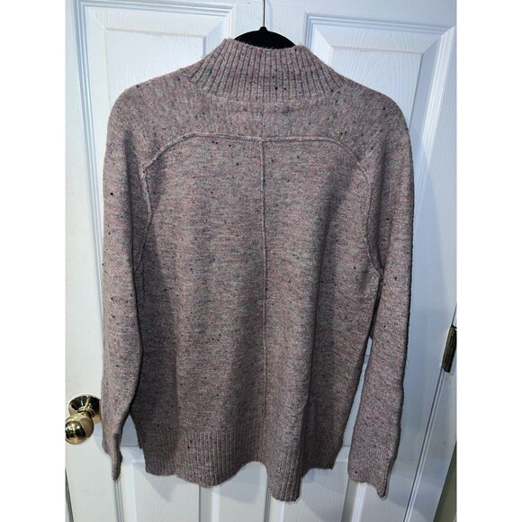 Ann Taylor LOFT Confetti Knit Sweater Womens L Mock Neck Tunic Relaxed Modest - Picture 7 of 8